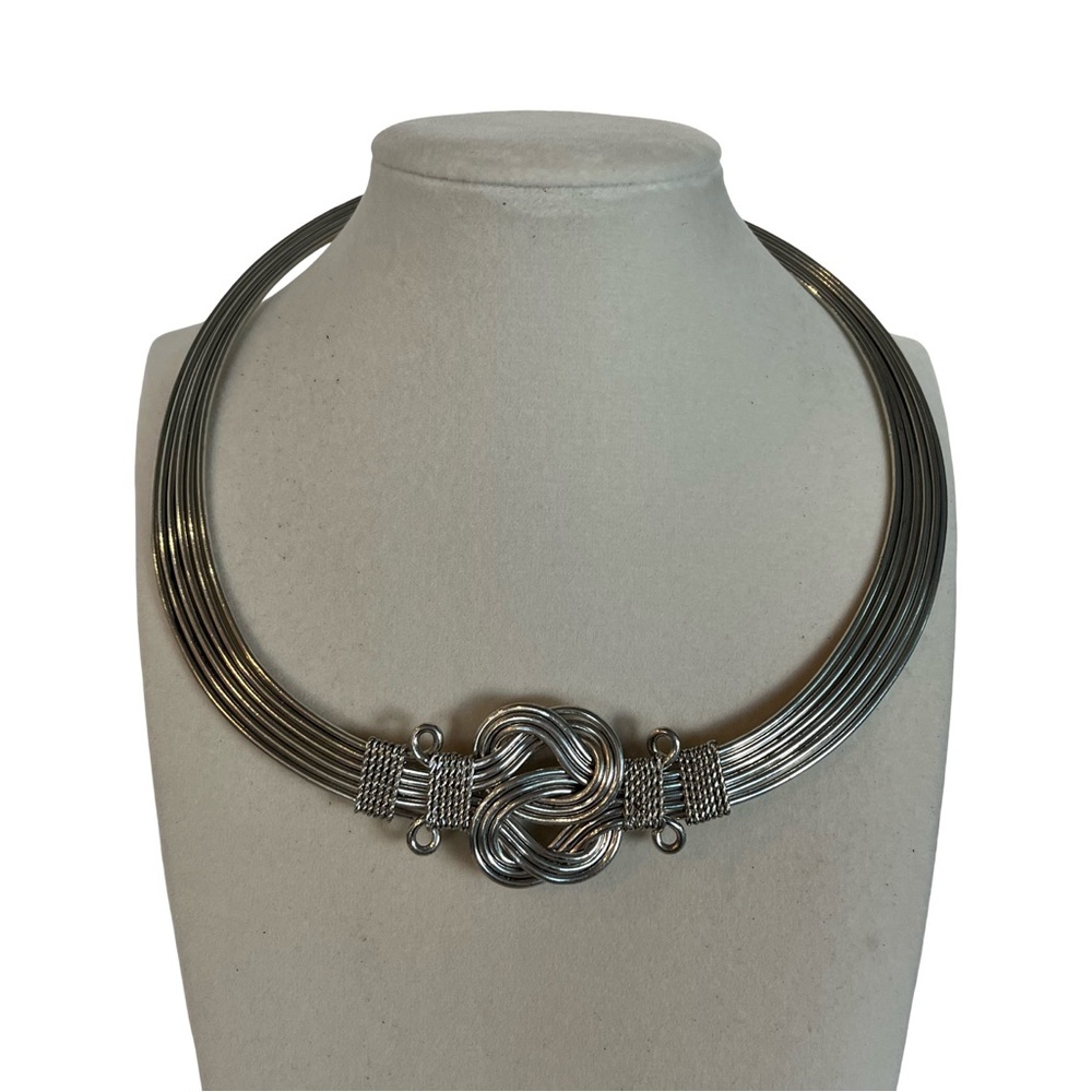 Silver Celtic Knot Choker Necklace - Picture 2 of 7